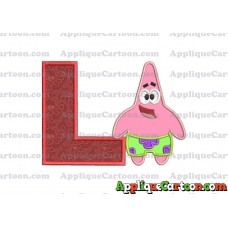 Patrick Star Spongebob Applique Embroidery Design With Alphabet L