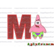 Patrick Star Spongebob Applique Embroidery Design With Alphabet M