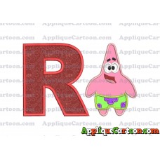 Patrick Star Spongebob Applique Embroidery Design With Alphabet R