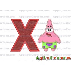 Patrick Star Spongebob Applique Embroidery Design With Alphabet X
