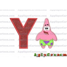 Patrick Star Spongebob Applique Embroidery Design With Alphabet Y