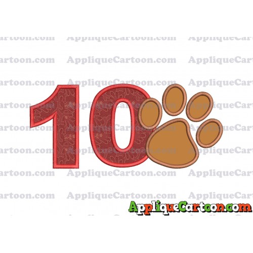 Paw Patrol Applique Embroidery Design Birthday Number 10