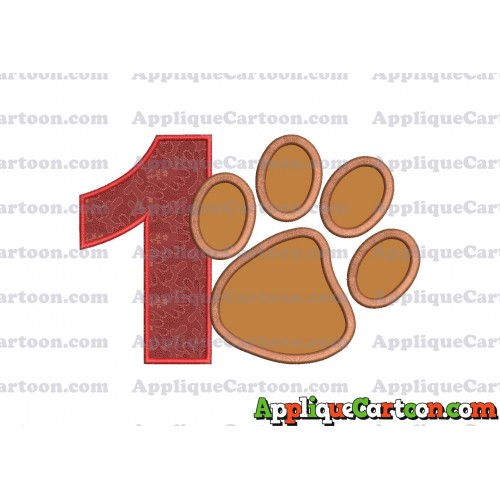 Paw Patrol Applique Embroidery Design Birthday Number 1