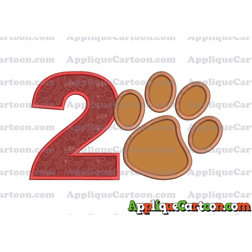 Paw Patrol Applique Embroidery Design Birthday Number 2