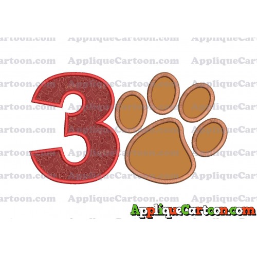 Paw Patrol Applique Embroidery Design Birthday Number 3