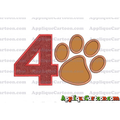 Paw Patrol Applique Embroidery Design Birthday Number 4