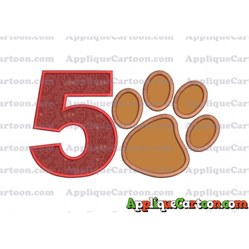 Paw Patrol Applique Embroidery Design Birthday Number 5