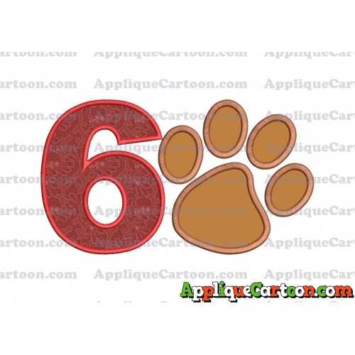 Paw Patrol Applique Embroidery Design Birthday Number 6