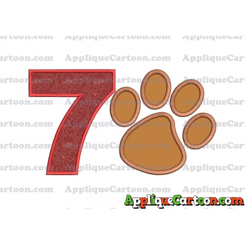 Paw Patrol Applique Embroidery Design Birthday Number 7