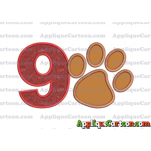 Paw Patrol Applique Embroidery Design Birthday Number 9