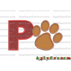 Paw Patrol Applique Embroidery Design With Alphabet P