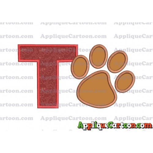 Paw Patrol Applique Embroidery Design With Alphabet T
