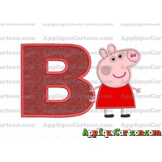 Peppa Pig Applique Embroidery Design With Alphabet B