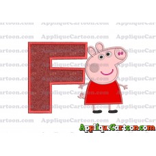 Peppa Pig Applique Embroidery Design With Alphabet F
