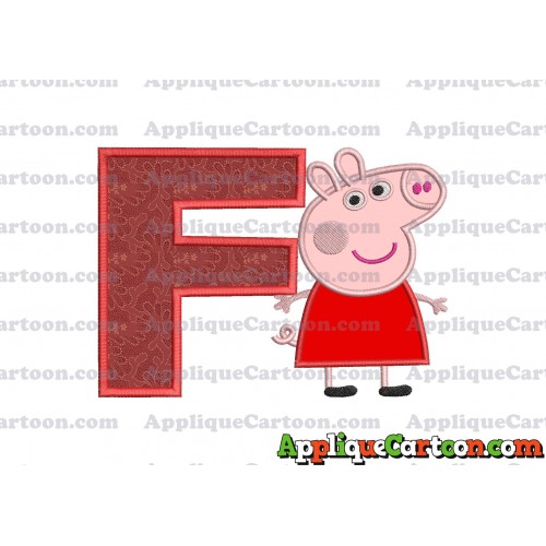 Peppa Pig Applique Embroidery Design With Alphabet F