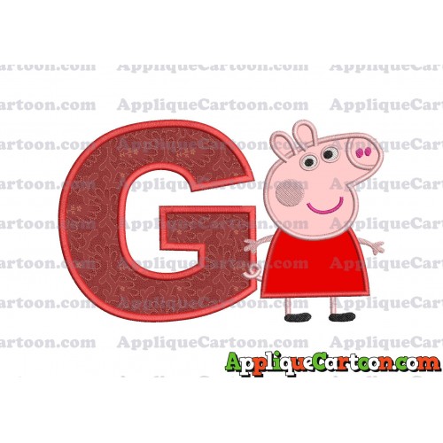 Peppa Pig Applique Embroidery Design With Alphabet G