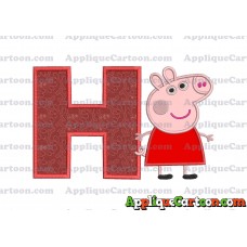 Peppa Pig Applique Embroidery Design With Alphabet H