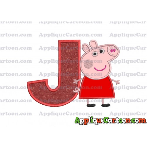 Peppa Pig Applique Embroidery Design With Alphabet J