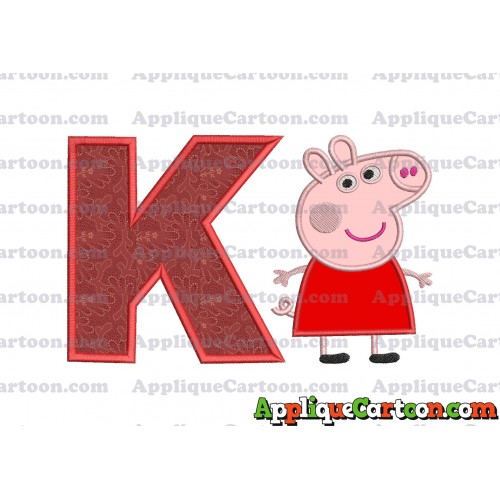 Peppa Pig Applique Embroidery Design With Alphabet K