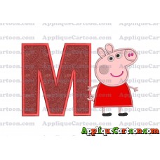 Peppa Pig Applique Embroidery Design With Alphabet M