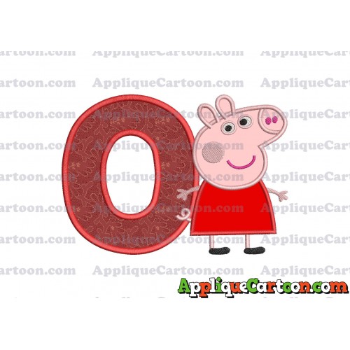 Peppa Pig Applique Embroidery Design With Alphabet O