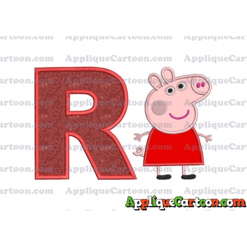 Peppa Pig Applique Embroidery Design With Alphabet R