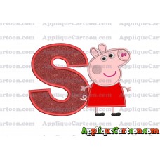 Peppa Pig Applique Embroidery Design With Alphabet S