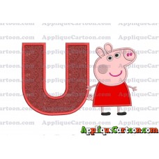 Peppa Pig Applique Embroidery Design With Alphabet U
