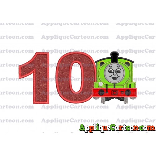 Percy the Train Applique 02 Embroidery Design Birthday Number 10