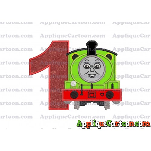 Percy the Train Applique 02 Embroidery Design Birthday Number 1