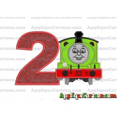 Percy the Train Applique 02 Embroidery Design Birthday Number 2