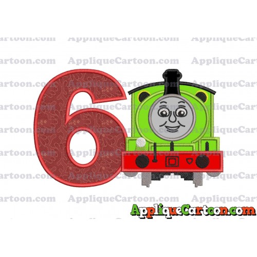 Percy the Train Applique 02 Embroidery Design Birthday Number 6