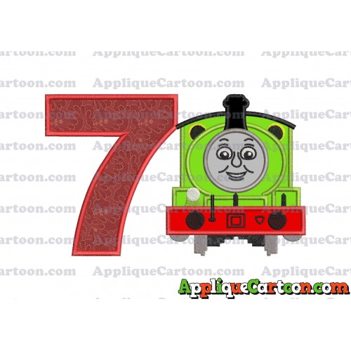 Percy the Train Applique 02 Embroidery Design Birthday Number 7