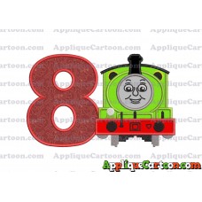 Percy the Train Applique 02 Embroidery Design Birthday Number 8