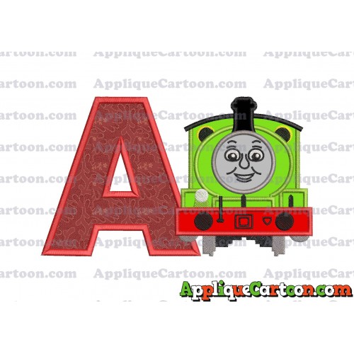 Percy the Train Applique 02 Embroidery Design With Alphabet A