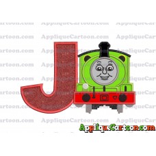Percy the Train Applique 02 Embroidery Design With Alphabet J