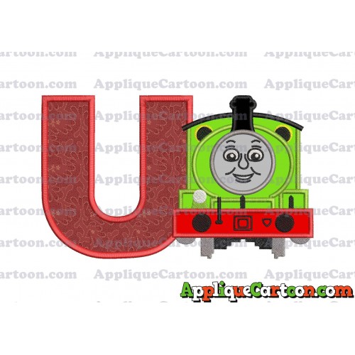 Percy the Train Applique 02 Embroidery Design With Alphabet U