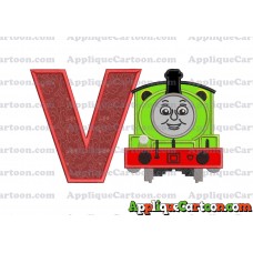 Percy the Train Applique 02 Embroidery Design With Alphabet V