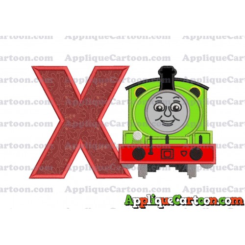 Percy the Train Applique 02 Embroidery Design With Alphabet X