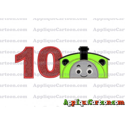 Percy the Train Applique Embroidery Design Birthday Number 10