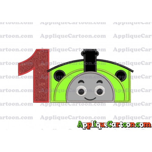 Percy the Train Applique Embroidery Design Birthday Number 1