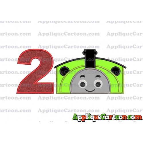 Percy the Train Applique Embroidery Design Birthday Number 2
