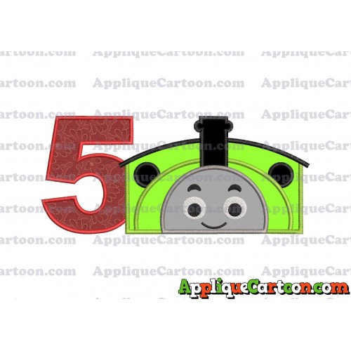 Percy the Train Applique Embroidery Design Birthday Number 5