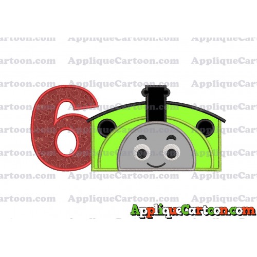 Percy the Train Applique Embroidery Design Birthday Number 6