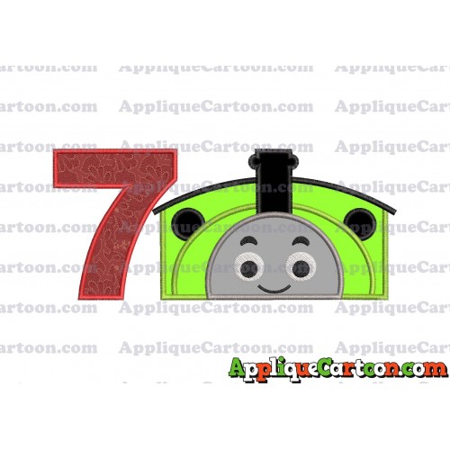 Percy the Train Applique Embroidery Design Birthday Number 7
