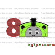 Percy the Train Applique Embroidery Design Birthday Number 8