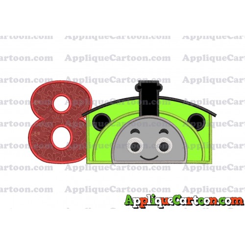 Percy the Train Applique Embroidery Design Birthday Number 8