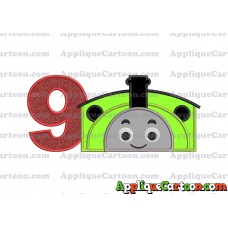 Percy the Train Applique Embroidery Design Birthday Number 9