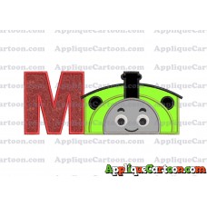 Percy the Train Applique Embroidery Design With Alphabet M