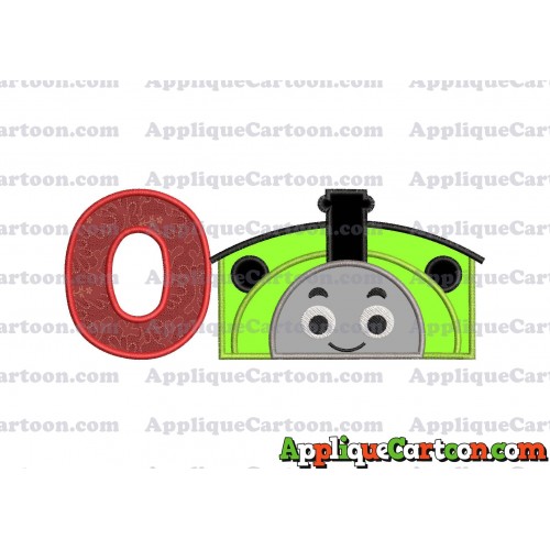 Percy the Train Applique Embroidery Design With Alphabet O